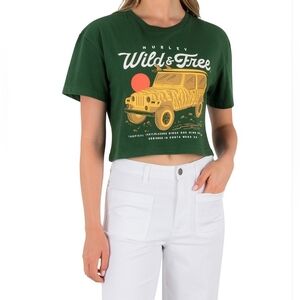 HurleyWild And Free Short Sleeve Cropped Boxy T-Shirt Size Small